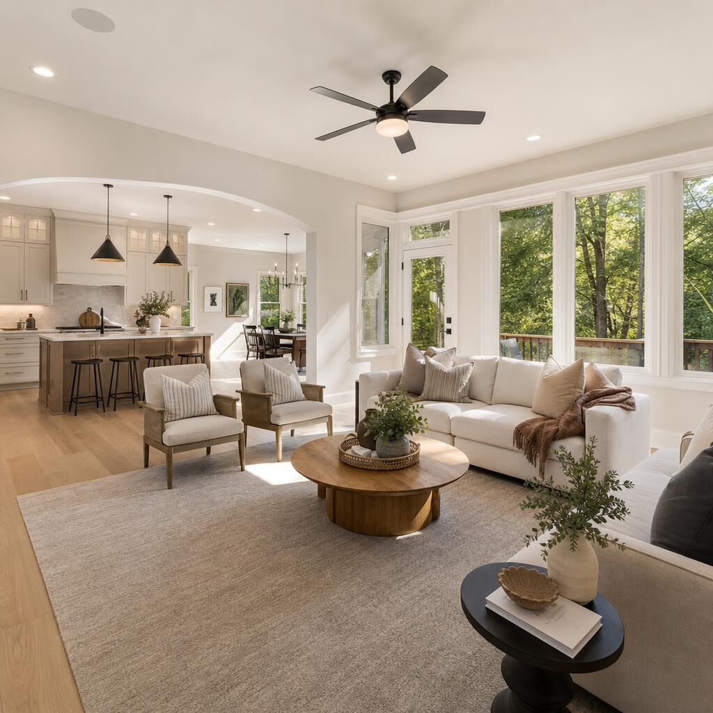 Staged home with clean floors ready for sale